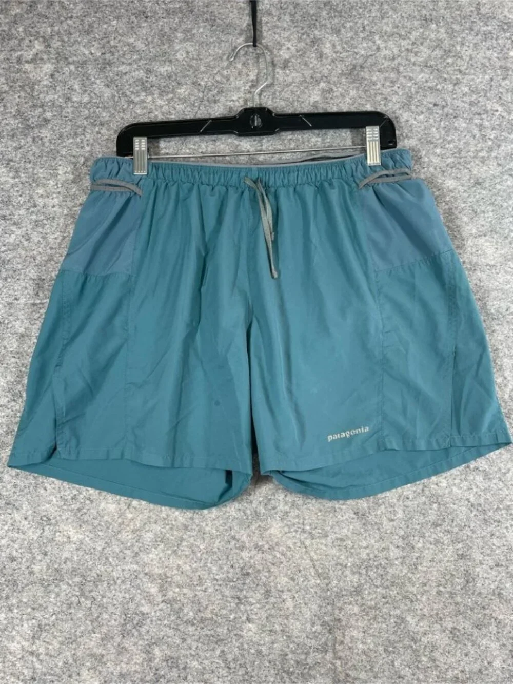 Patagonia Mens Running Shorts Blue Green Large Trail Athletic Outdoor Hiking